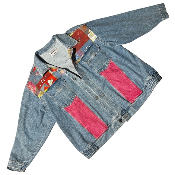 Vintage Hollywood Jeans Patchwork Denim Jacket - Picture 3 of 9